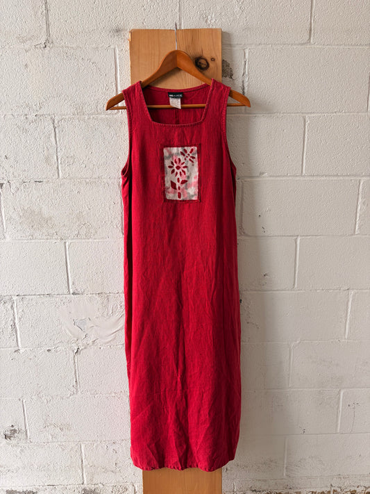 Veg Red Linen Maxi Dress : 3