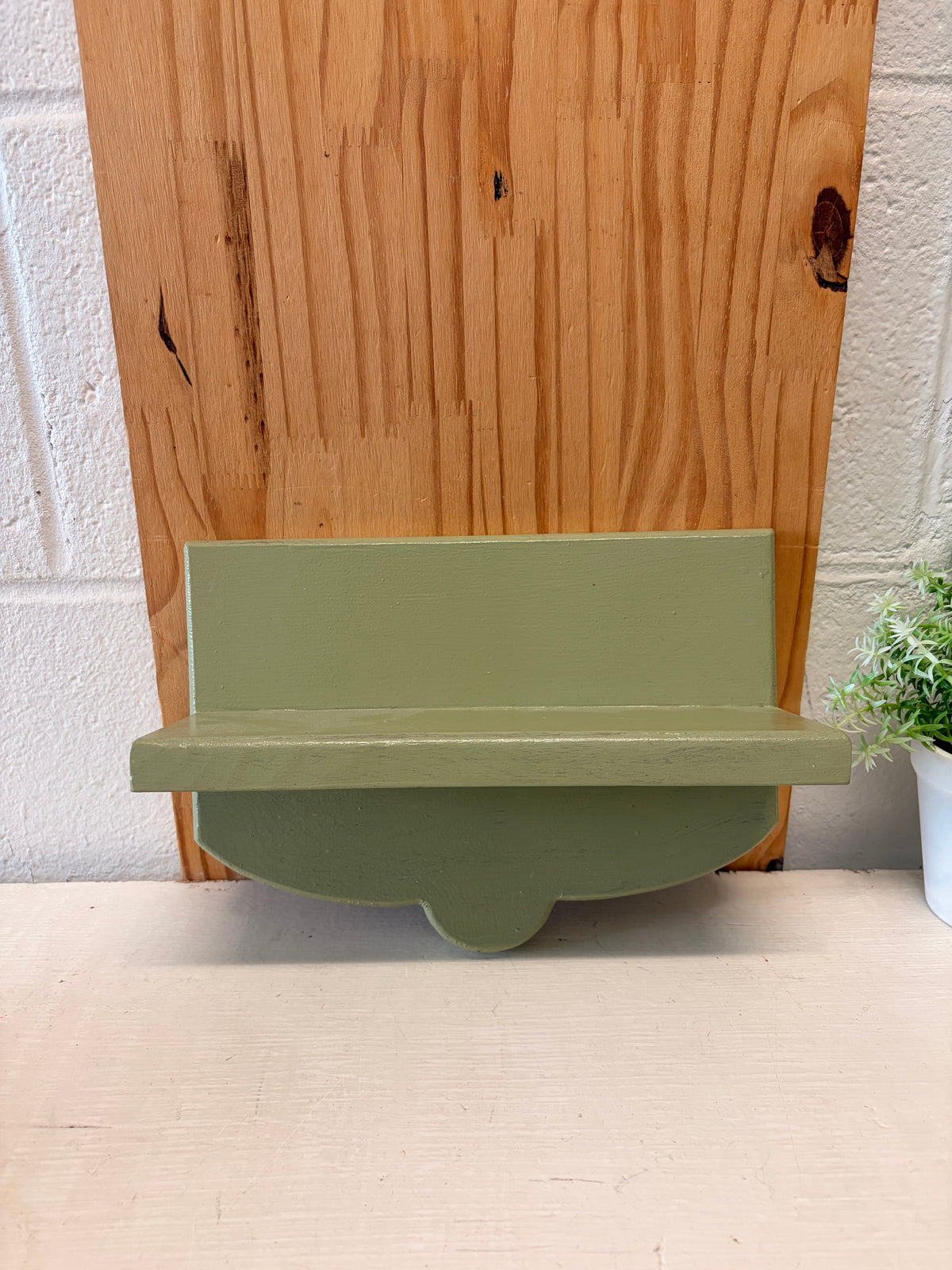 Little Sage Green Painted Shelf (Local Pick Up Only)