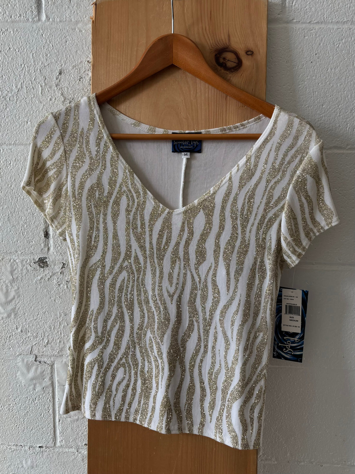 Short Sleeve Sparkle Detail Top : M