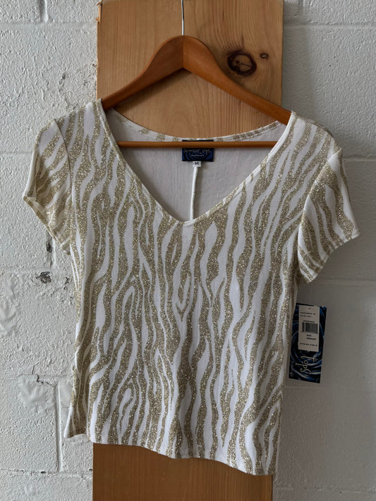 Short Sleeve Sparkle Detail Top : M