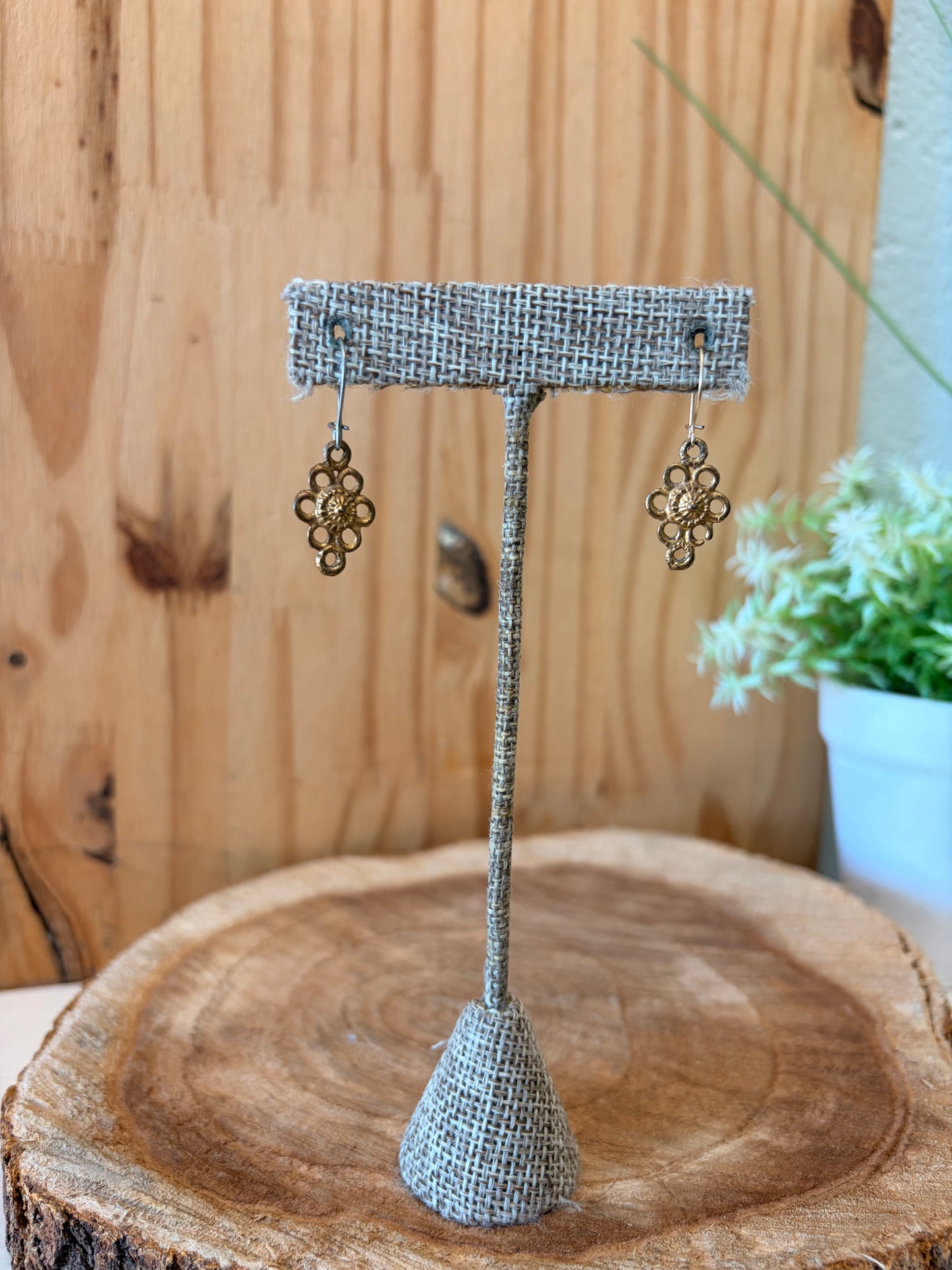 Gold Tone Dangle Earrings
