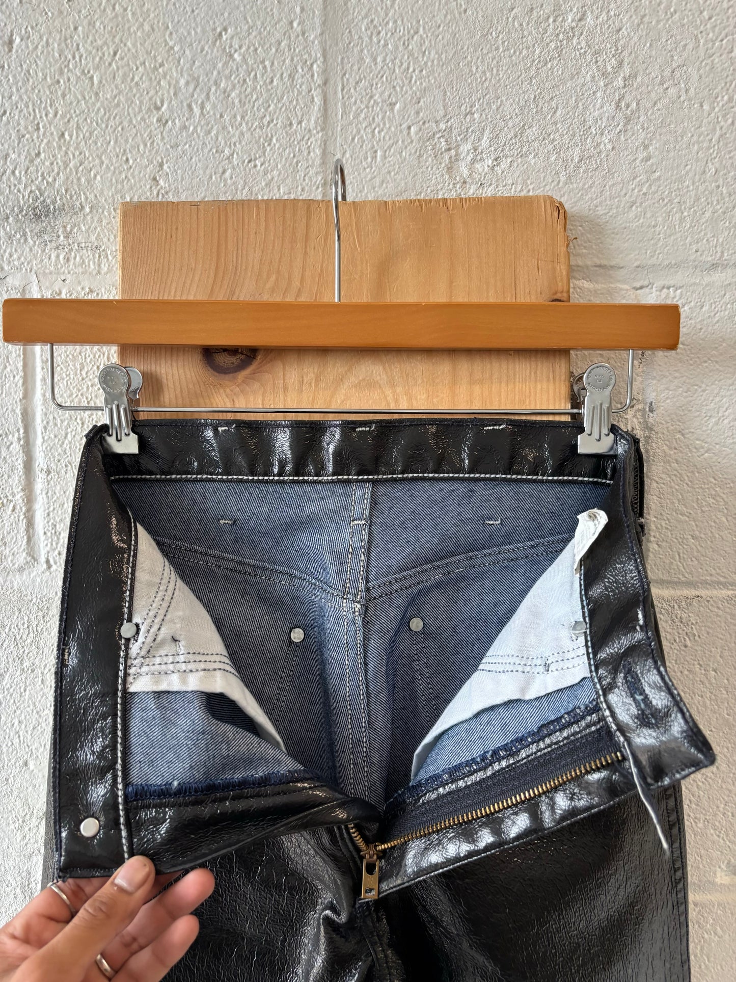 Vtg Black Vinyl Coated Wranglers : 5