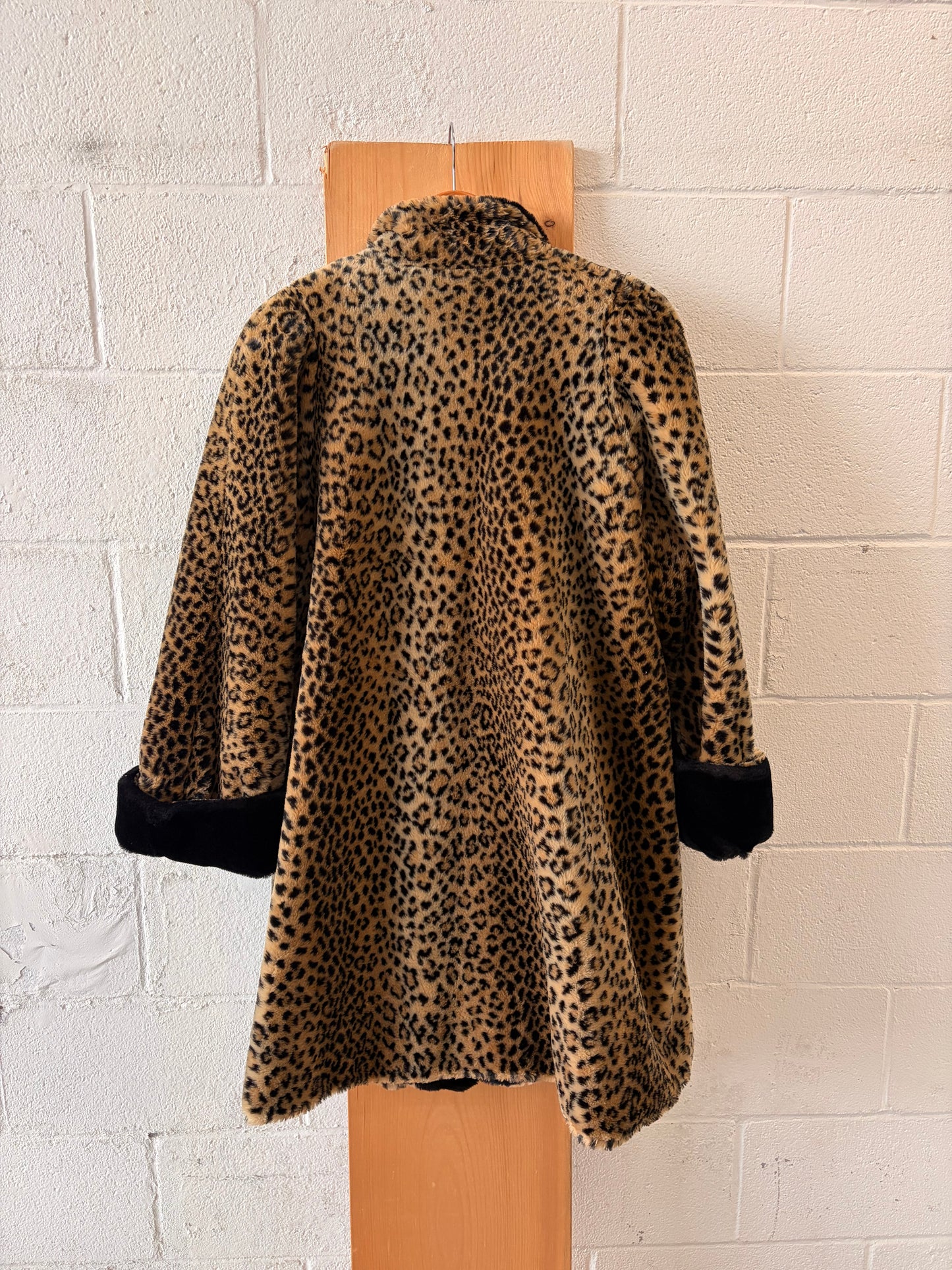 Vtg Boulevard East Faux Leopard Fur Coat : S (Local Pick Up Only)