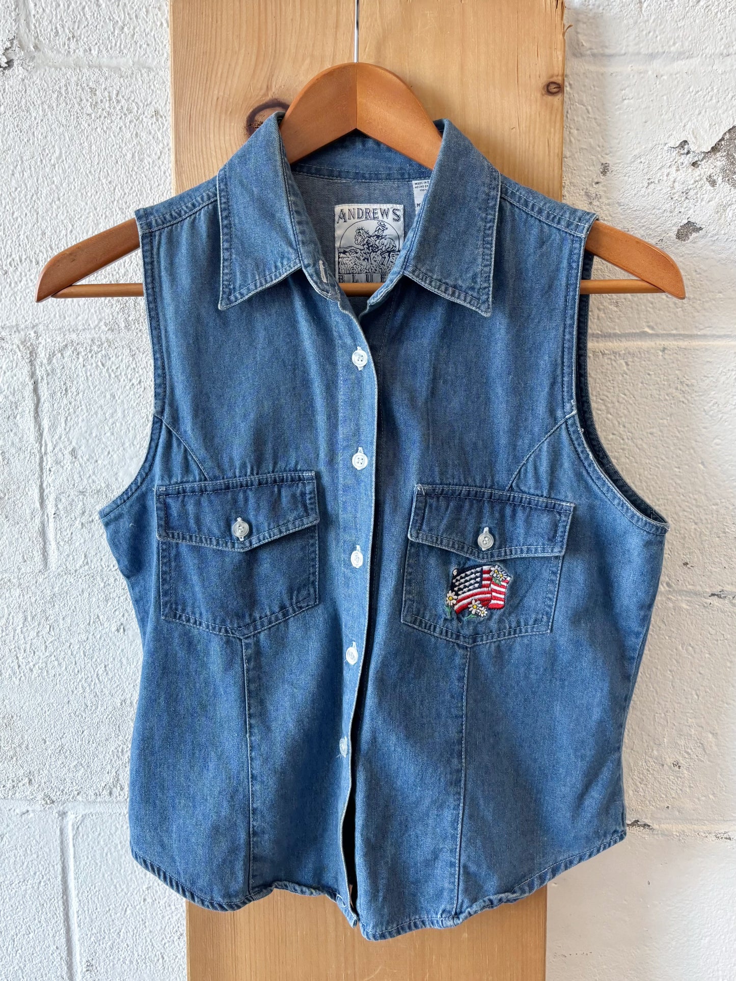 Denim Tank Button Up : M