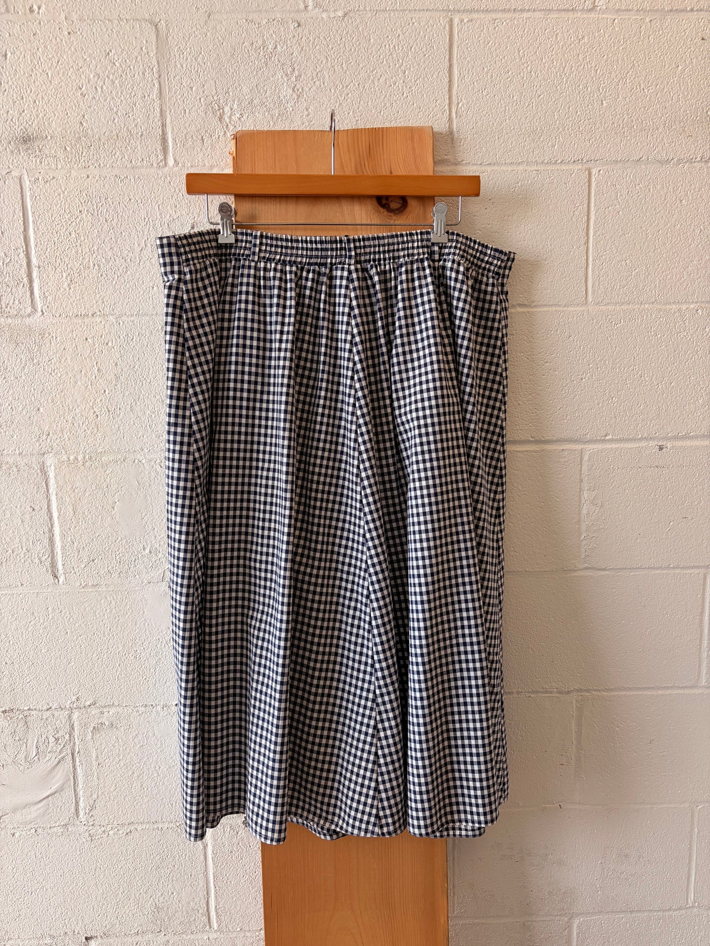Vtg Napa Valley Floral Embroidered Gingham Skirt : 24W