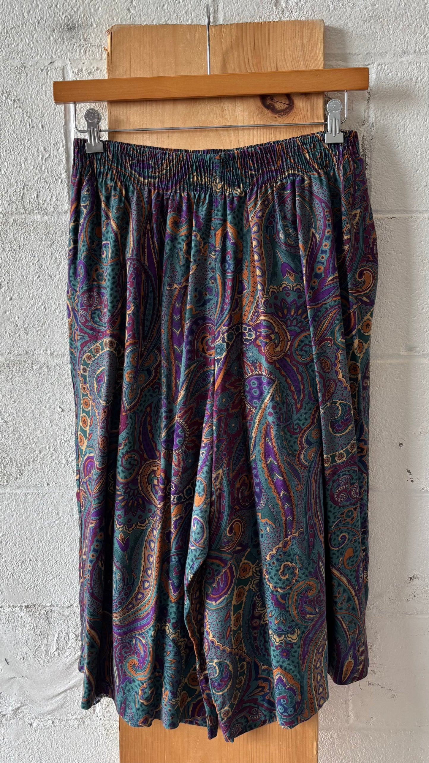 Wide Leg Paisley Pants : 32” W
