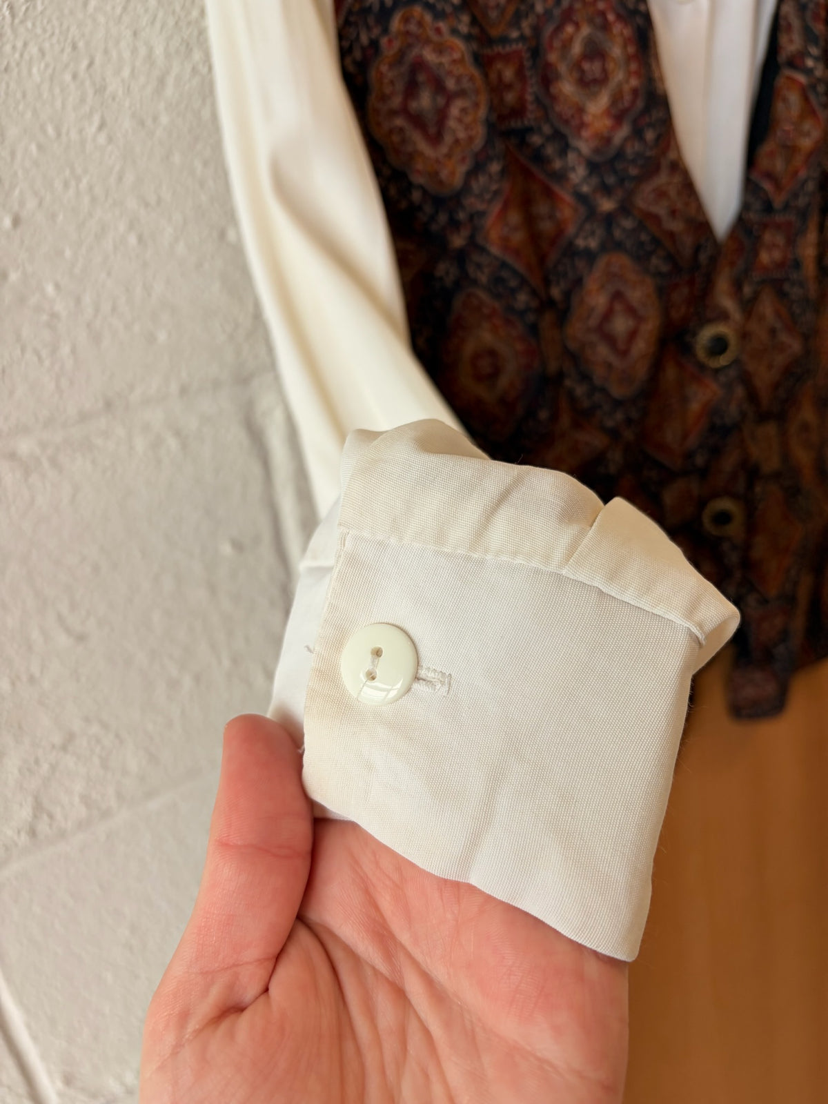 Vtg Blouse With Attached Vest : S (As Is)