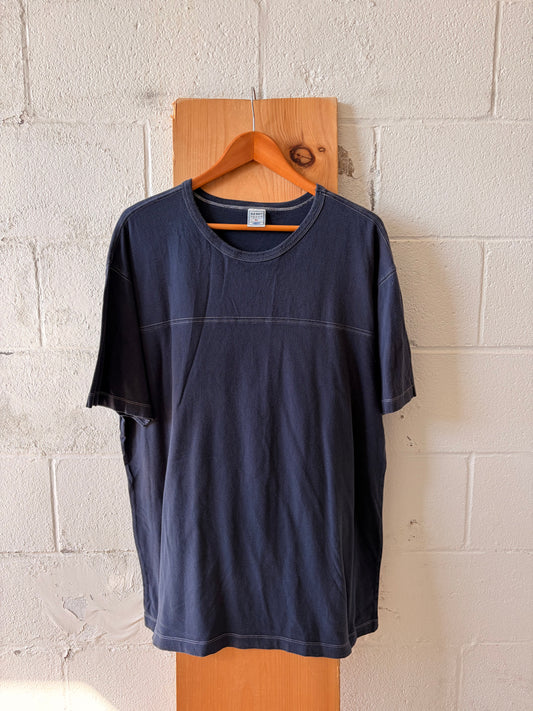 04’ Classic White Stitched Navy Tee : XL