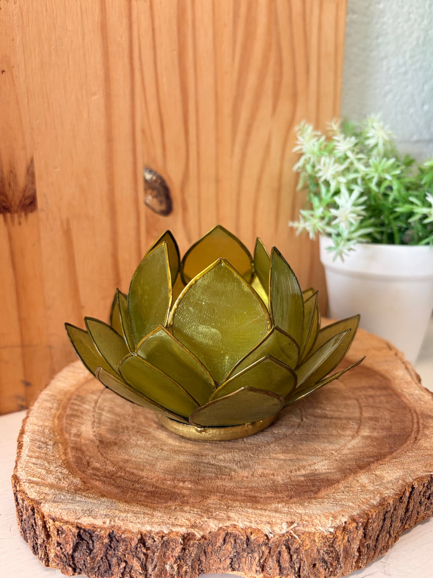 Green Lotus Tea Light Holder (Local Pick Up Only)