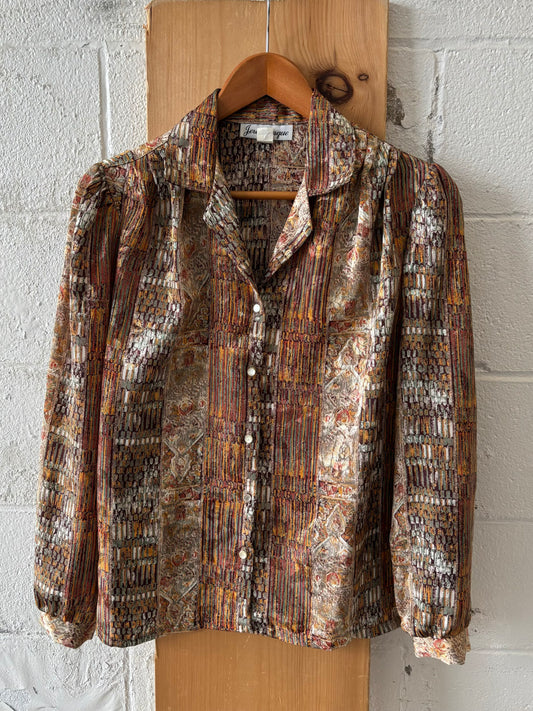 Vtg Patterned Button Up : 12