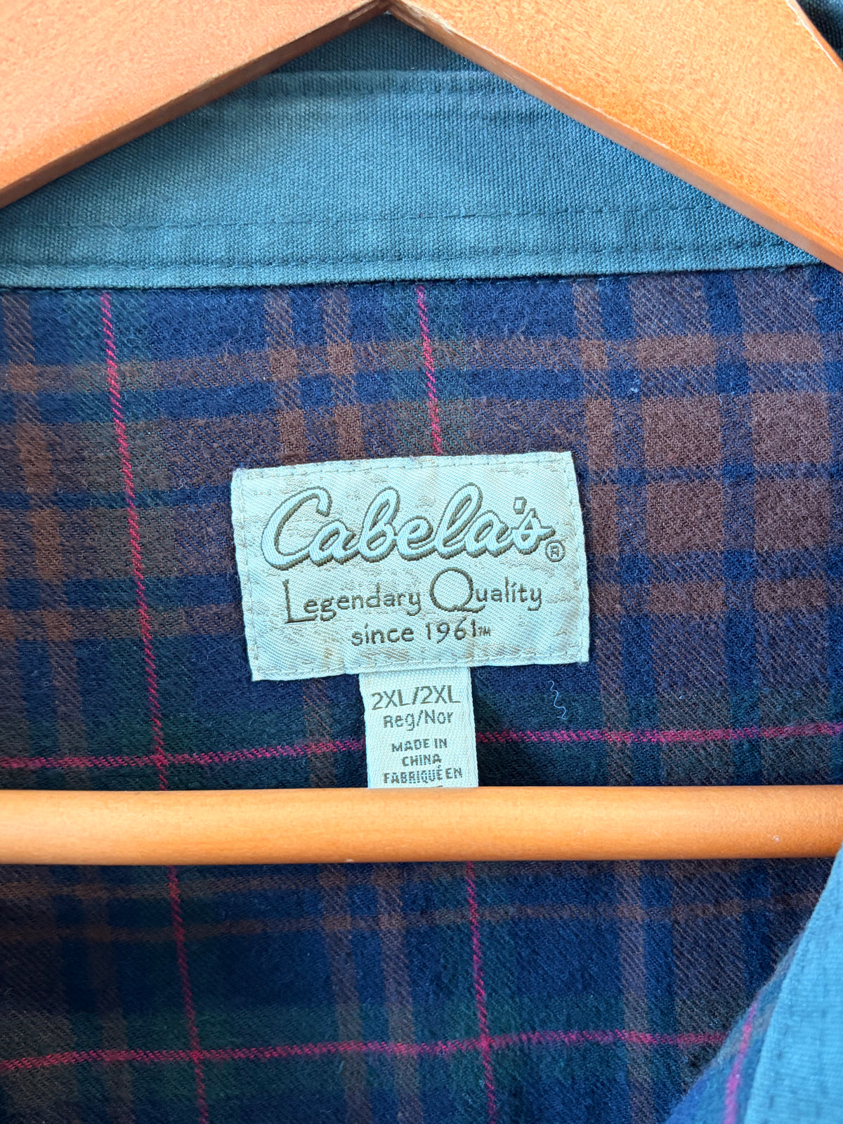 Green Cabela’s Flannel Lined Button Down : 2XL