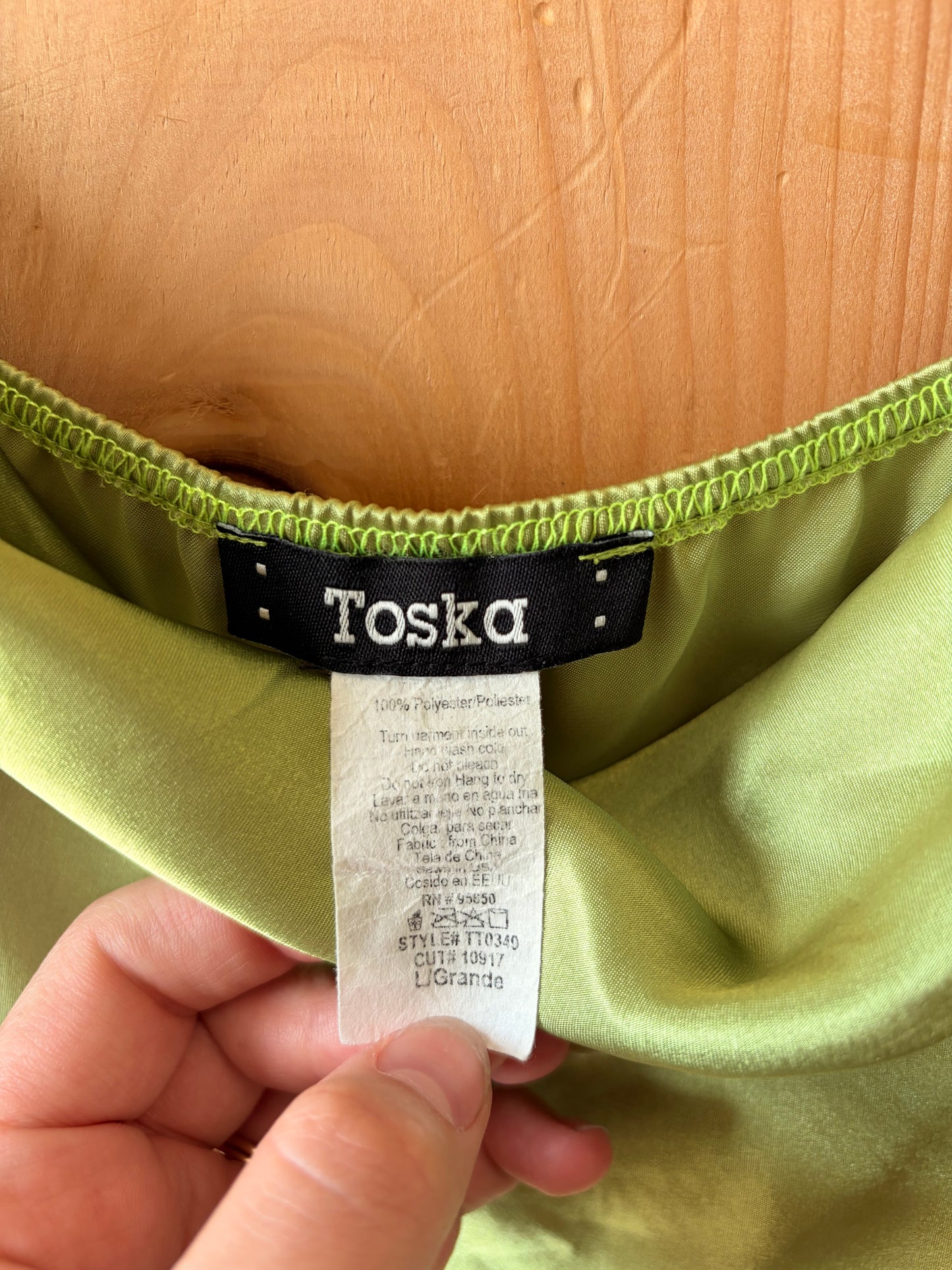 Green Satin Cami : L