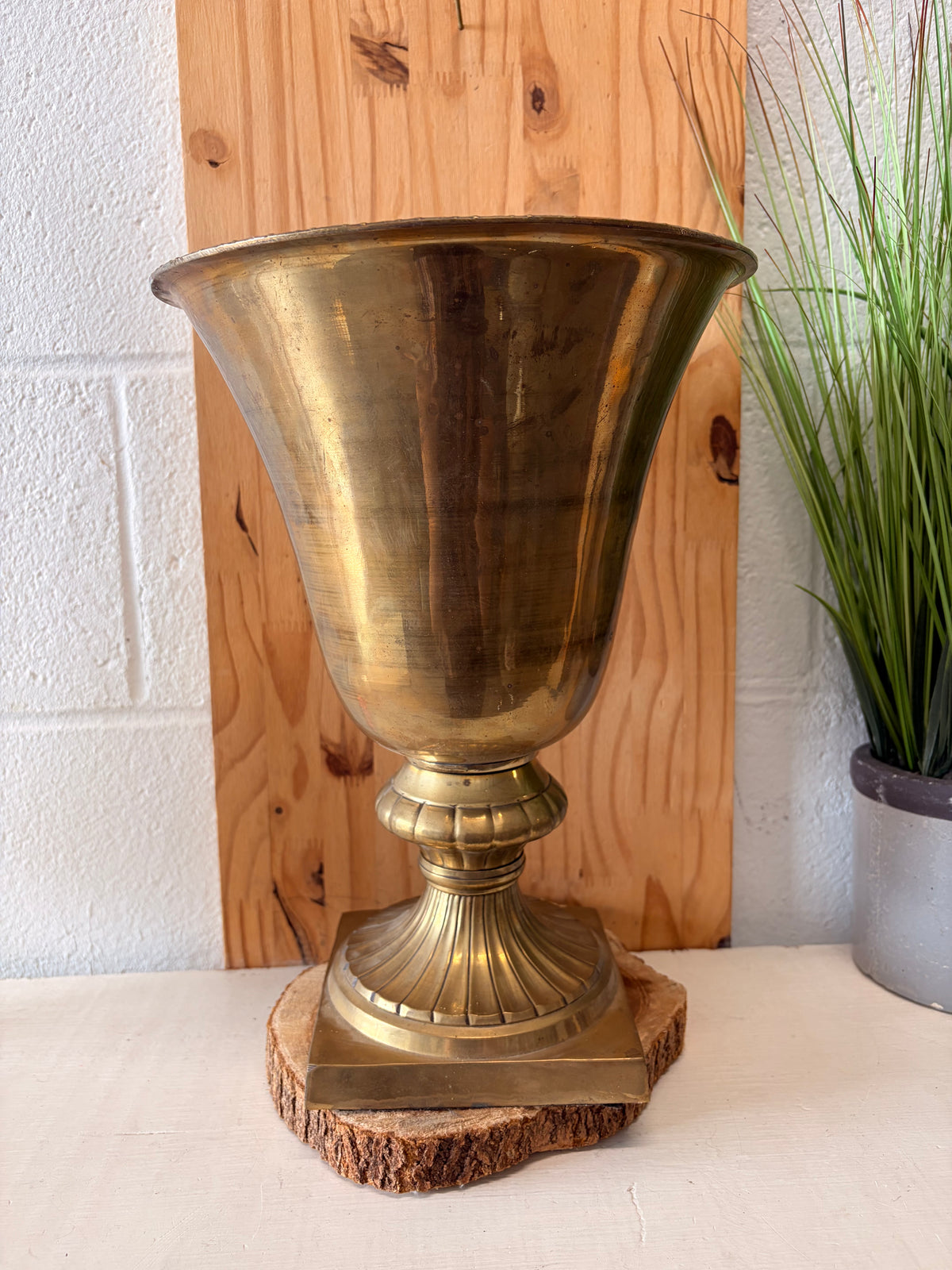 Brass Fluted Urn Vase (Local Pick Up Only)