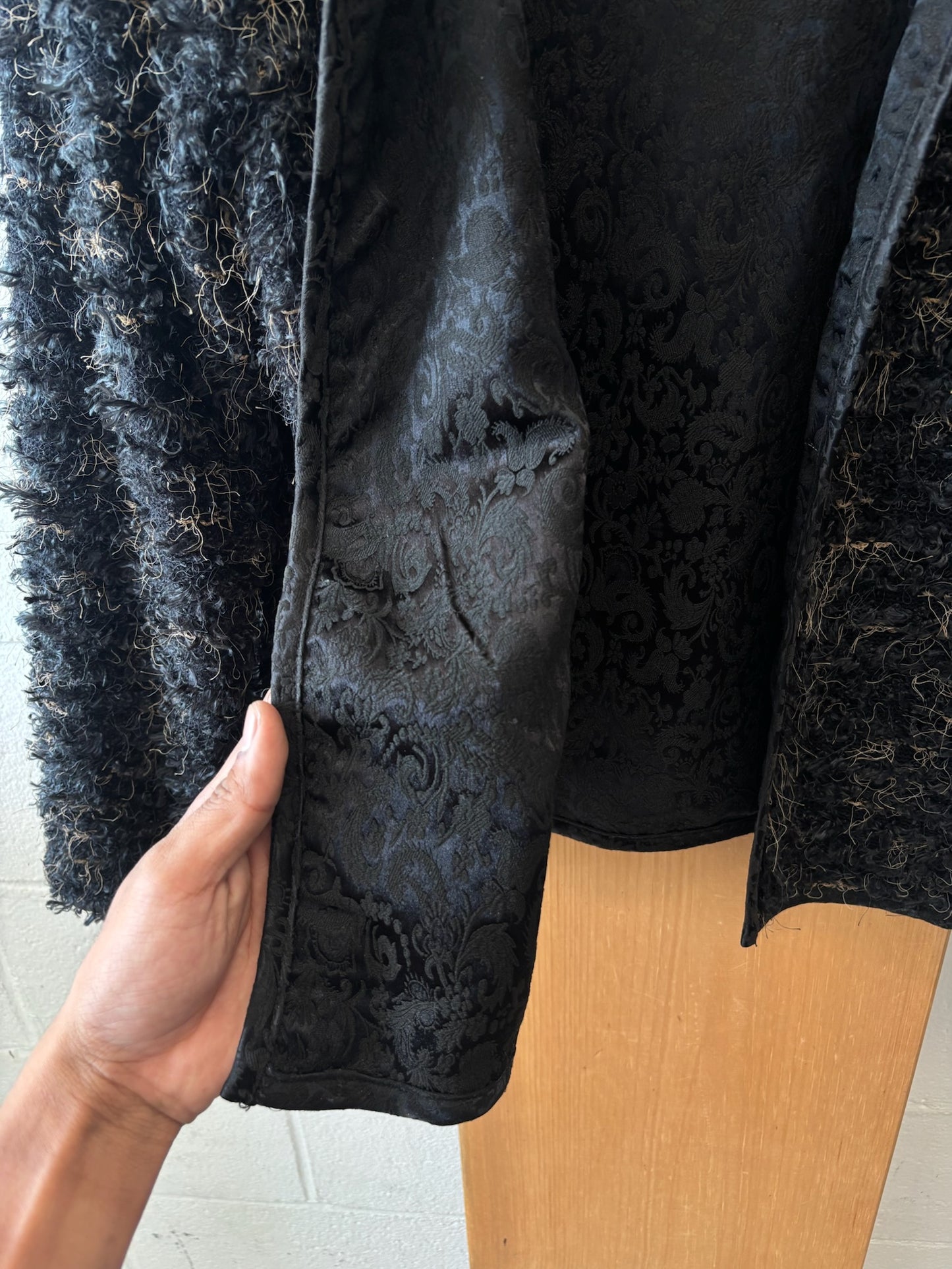 Gray Textured Jacket :  M