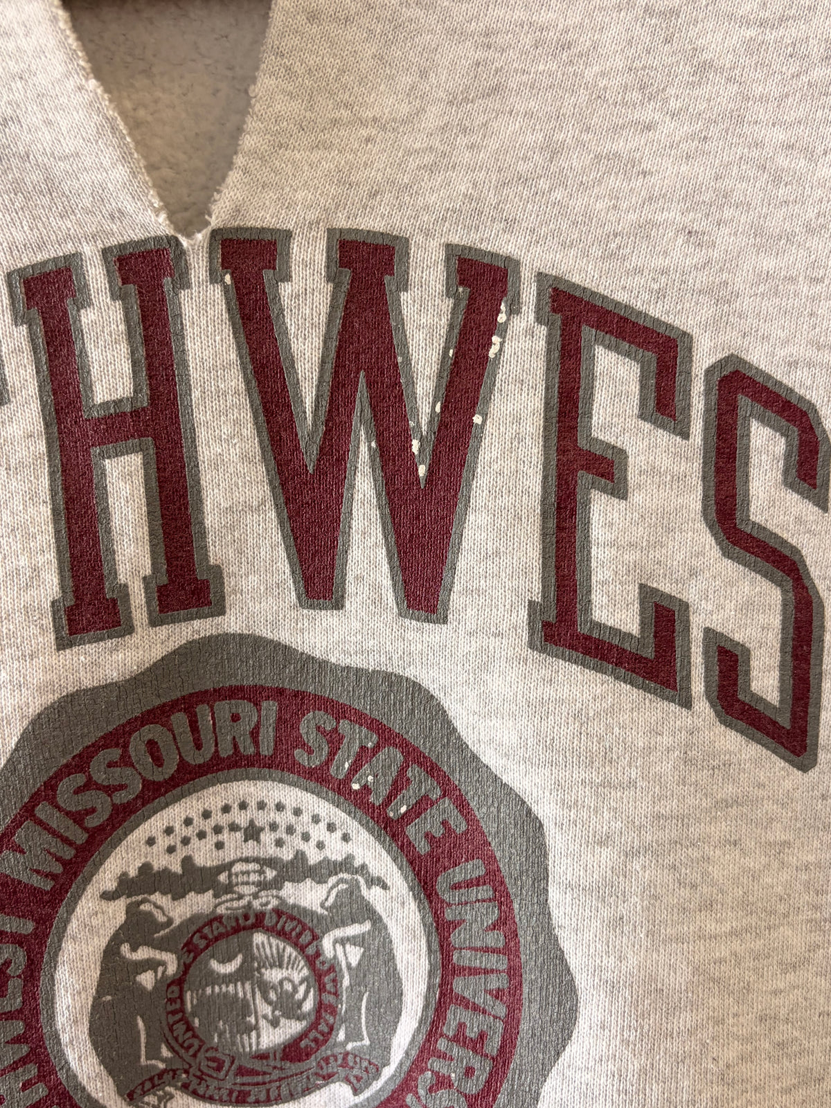 Vtg Reworked Southwest Missouri State Crew : XL