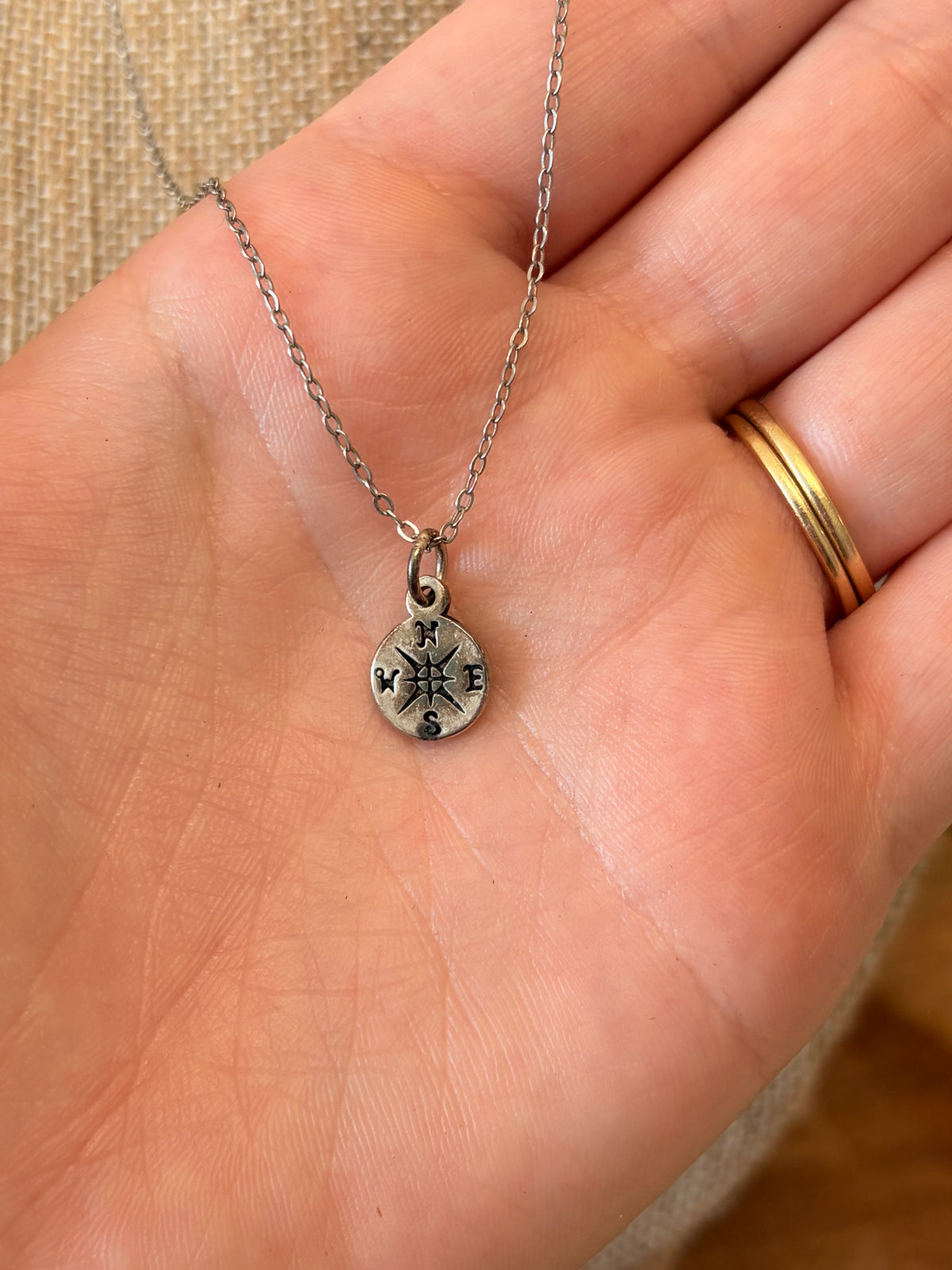925 Silver Compass Necklace