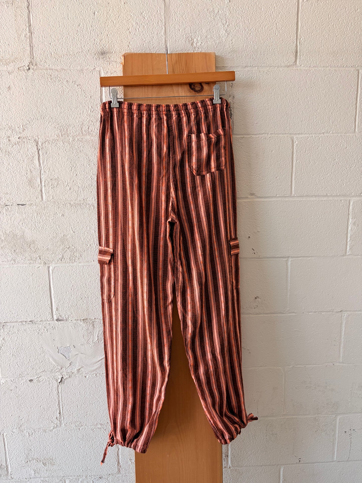Striped Boho Cargo Pants : 32”W