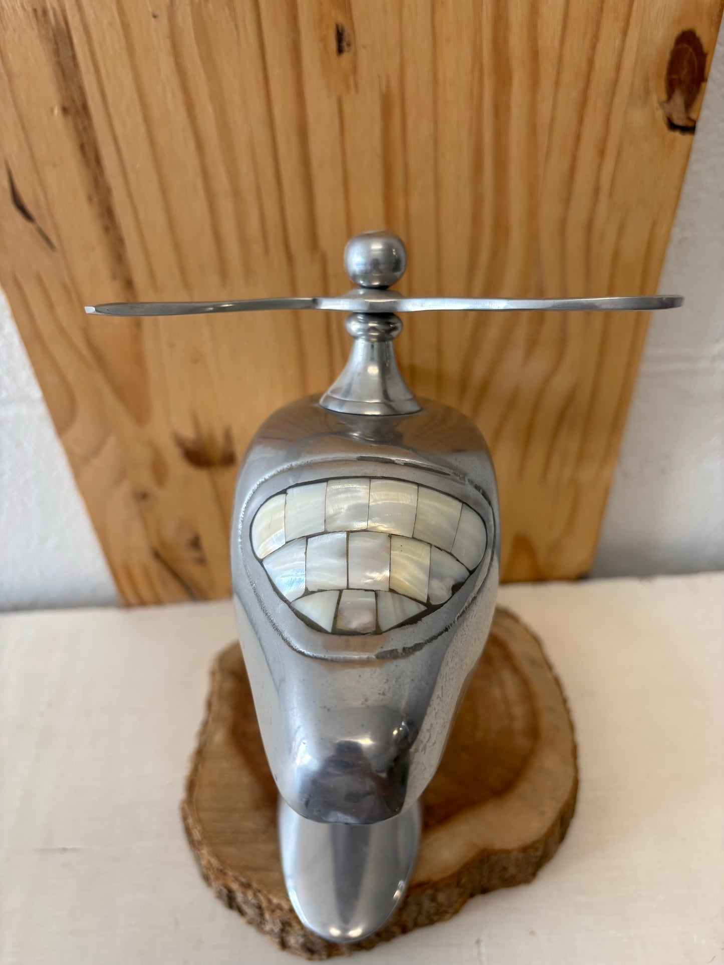 Modernist Aluminum Helicopter Sculpture (Local Pickup Only)