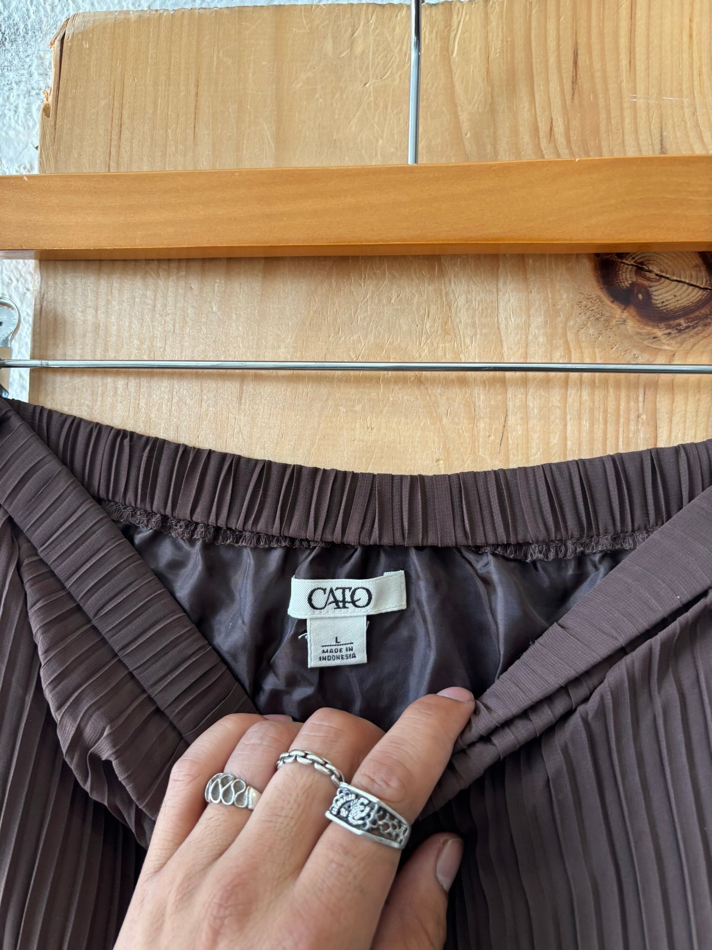 Dark Brown Midi Skirt : L
