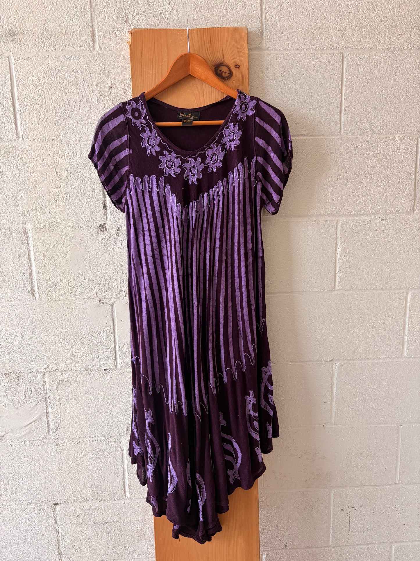 Purple Boho Floral Dress : Free Size