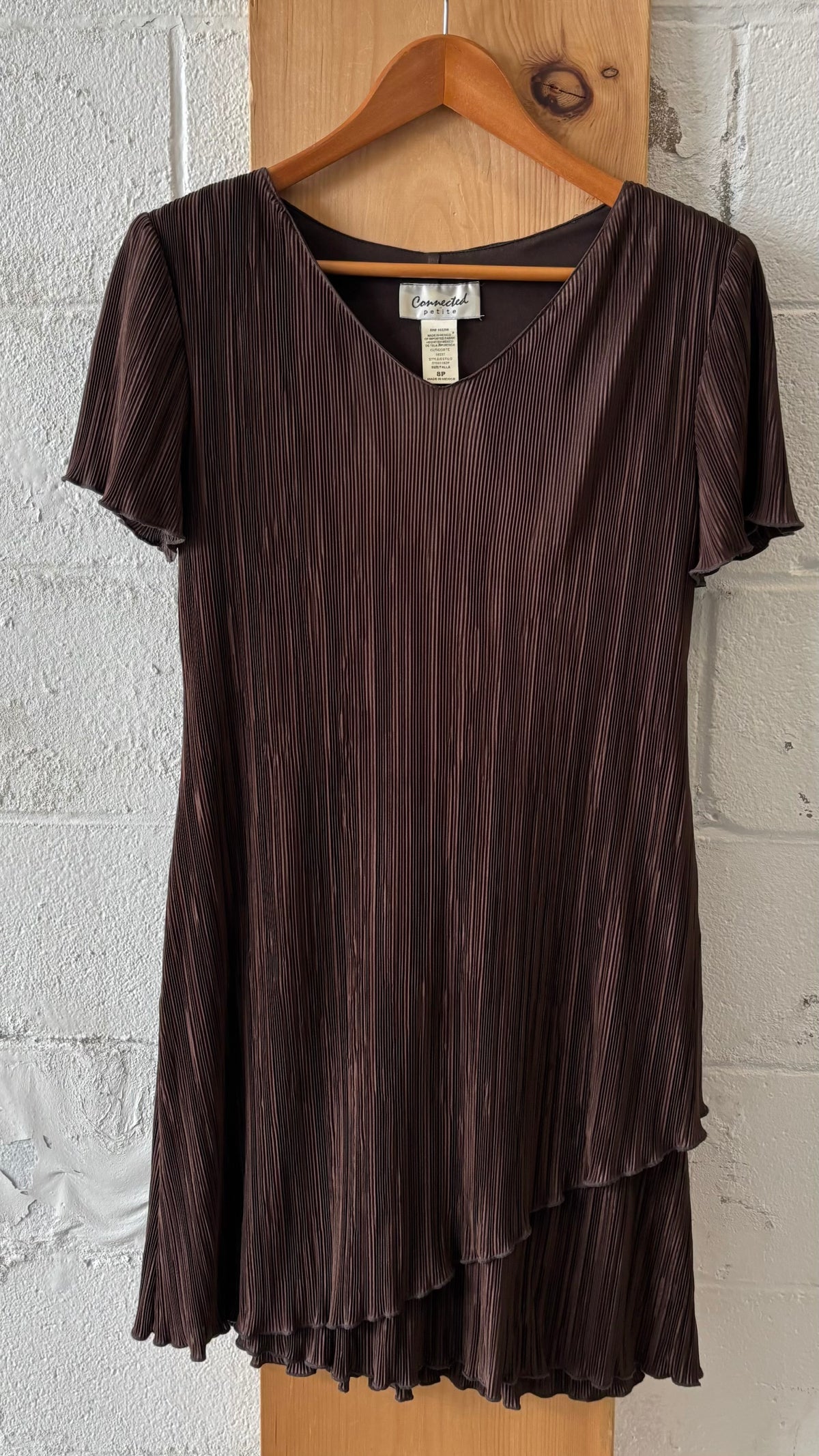 Chocolate Brown Short Sleeve Dress : Petite 8