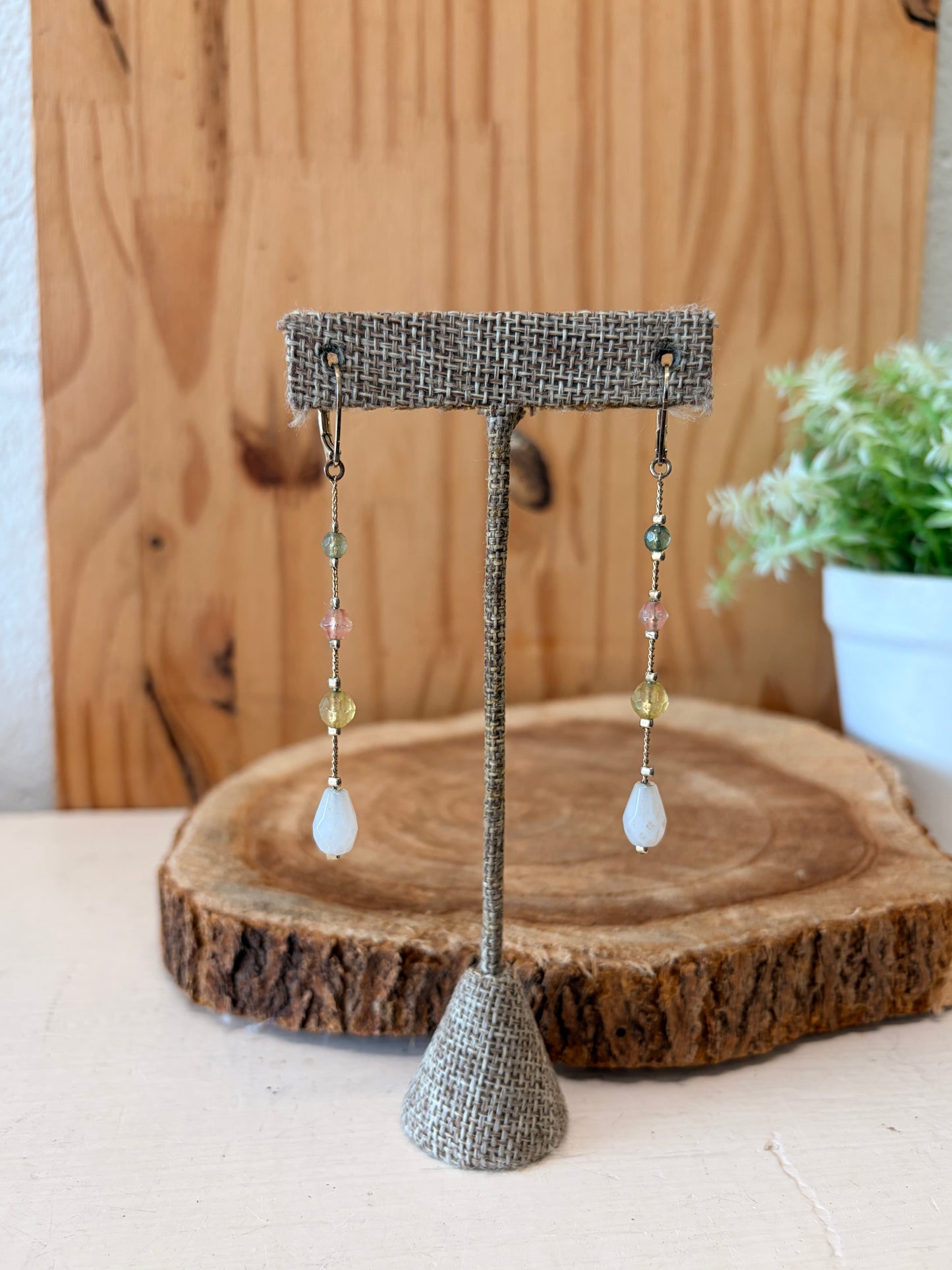 Pastel Beaded Drop Earrings