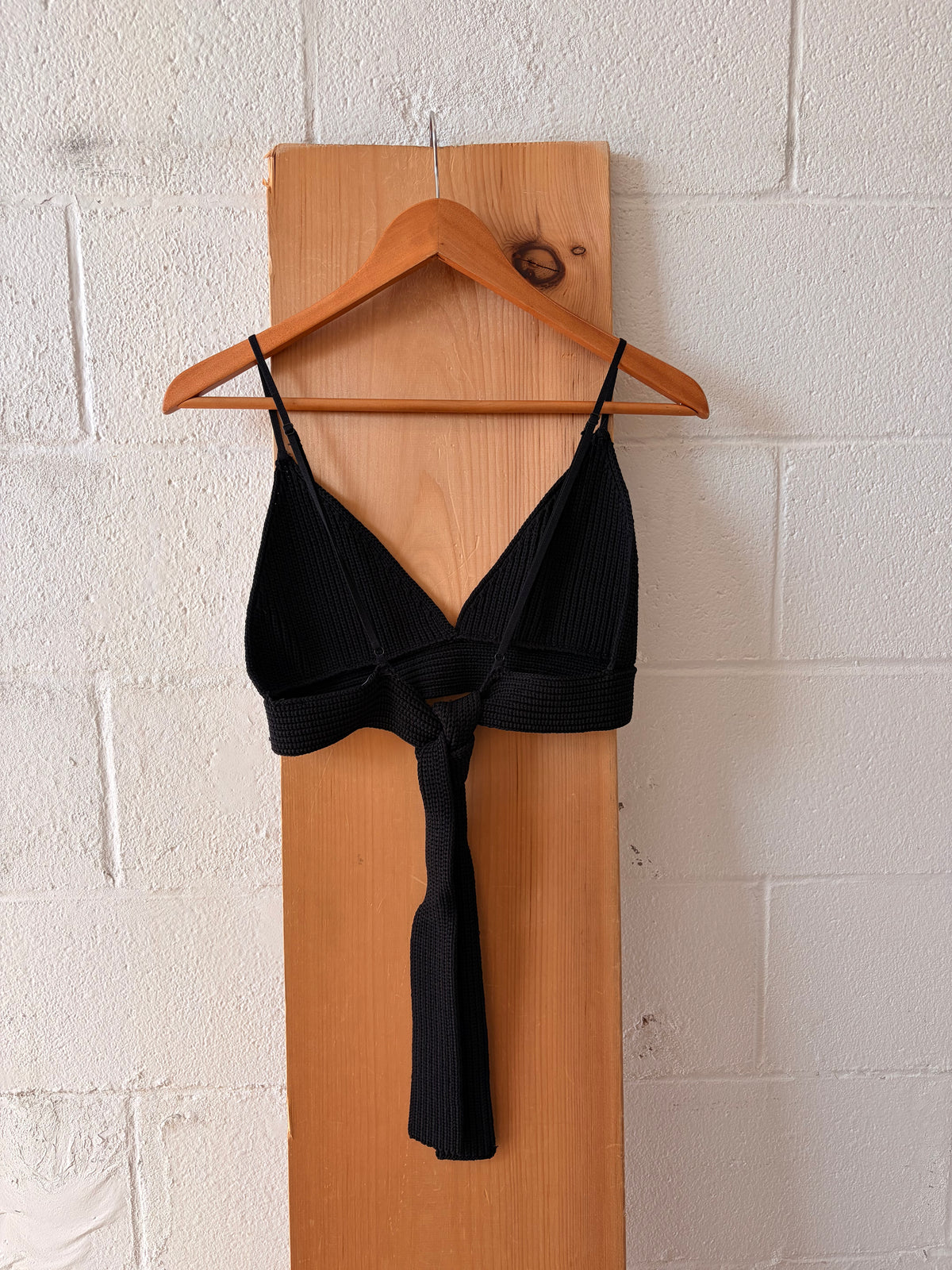 Knit Black Bralette Top : L