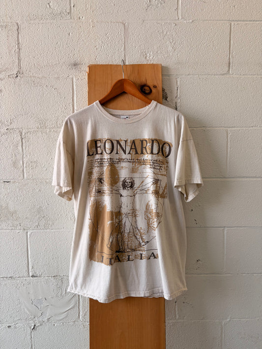 Vtg Leonardo Italia “Vitruvian Man”Tee : XXL