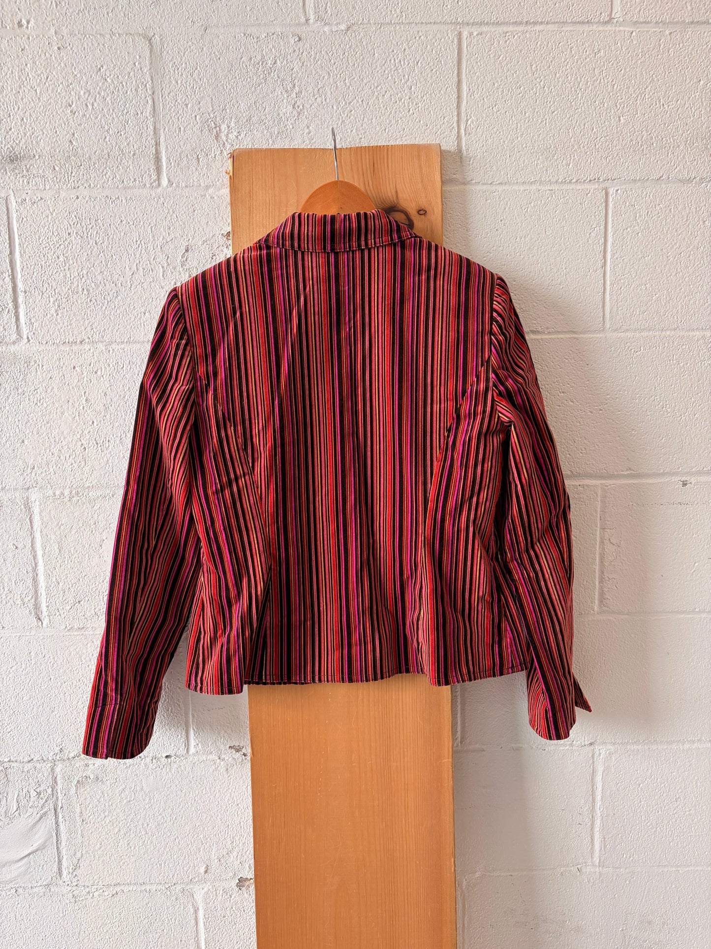 Pink & Brown Striped Blazer : M/L