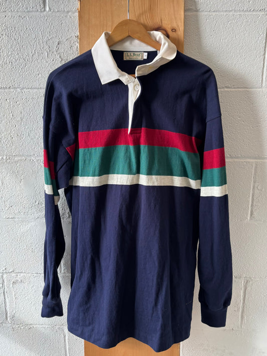 Vtg 90s L.L. Bean Striped Rugby Polo : L