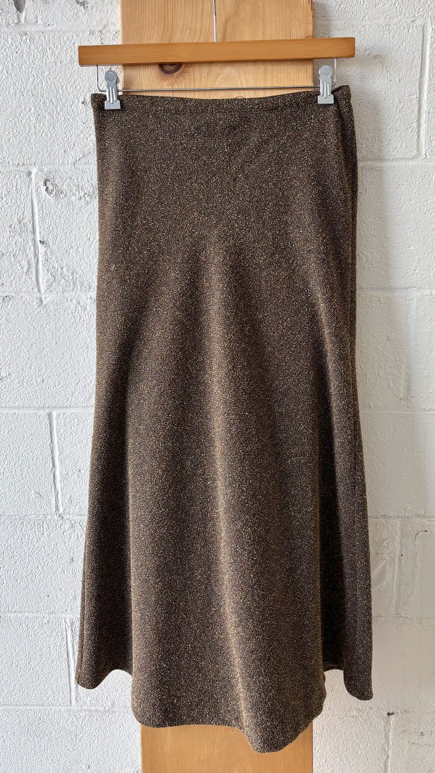 Vtg Long Brown Skirt : 6