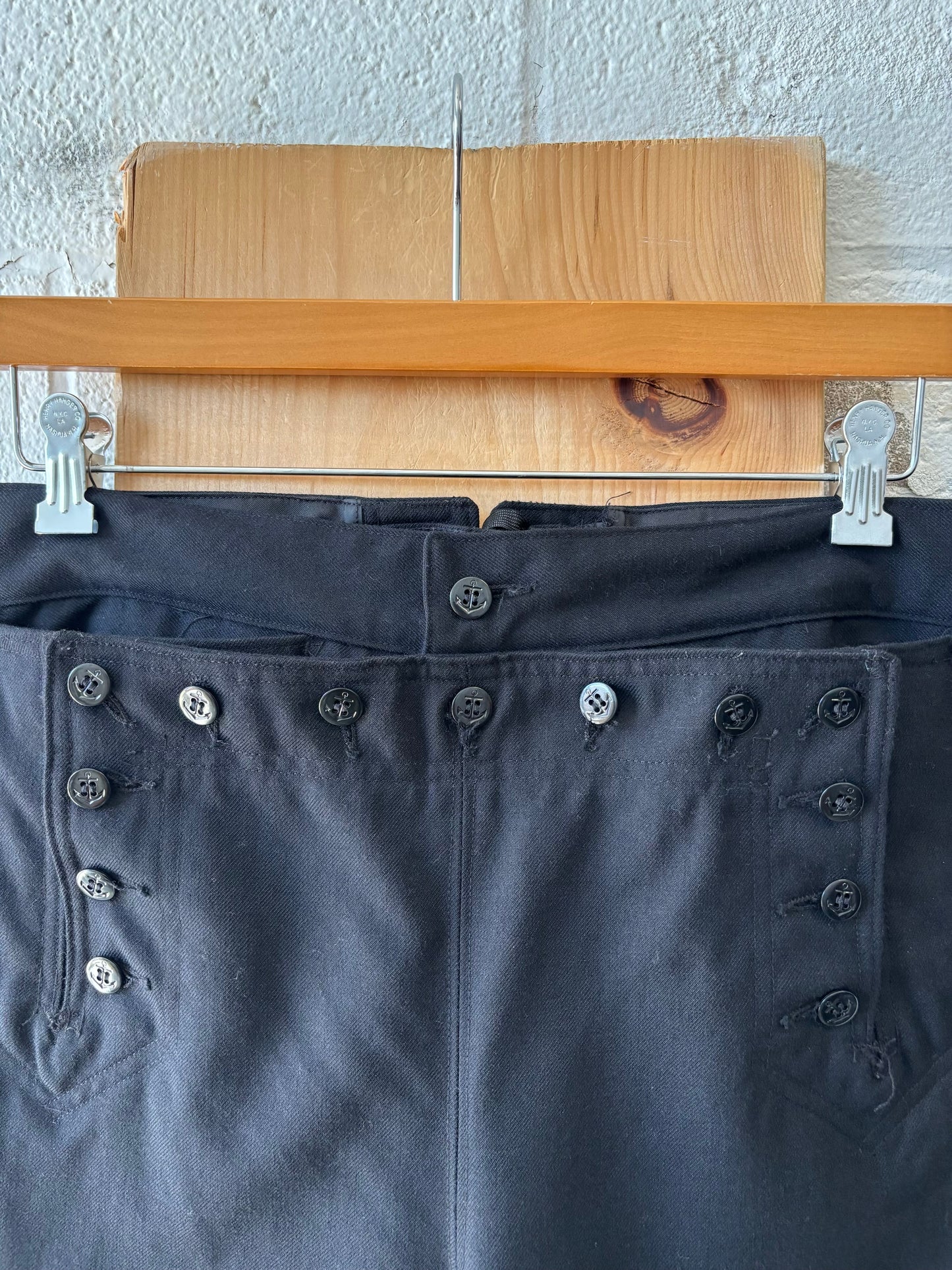 Vtg Navy Wool Sailor Trousers : 38” W