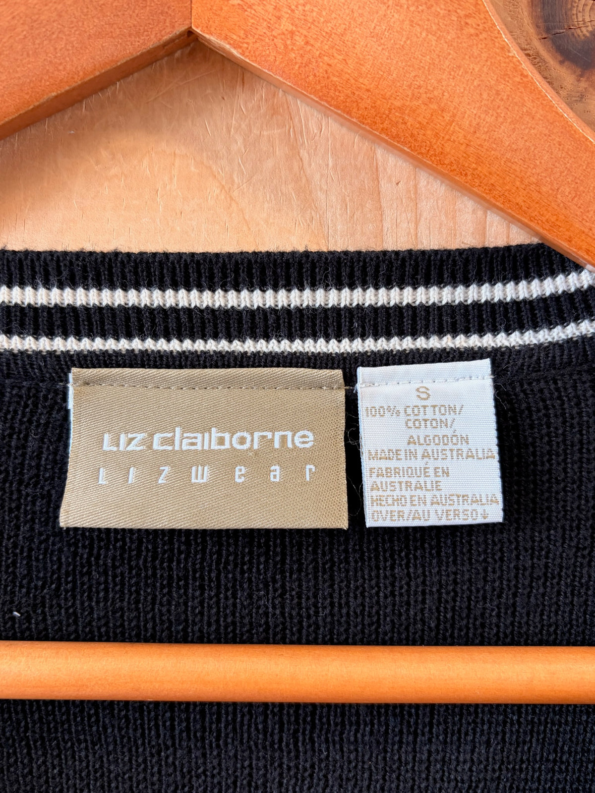 Vtg Black Zip Up Cardigan : S