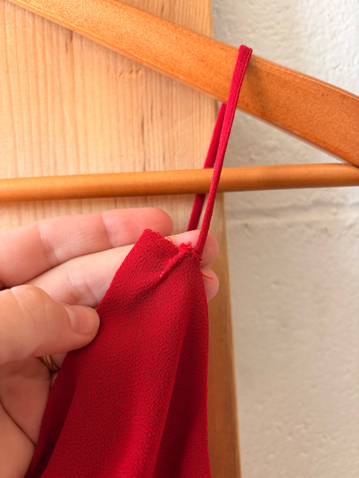 Vtg Ruffled Red Dress : S (As Is)
