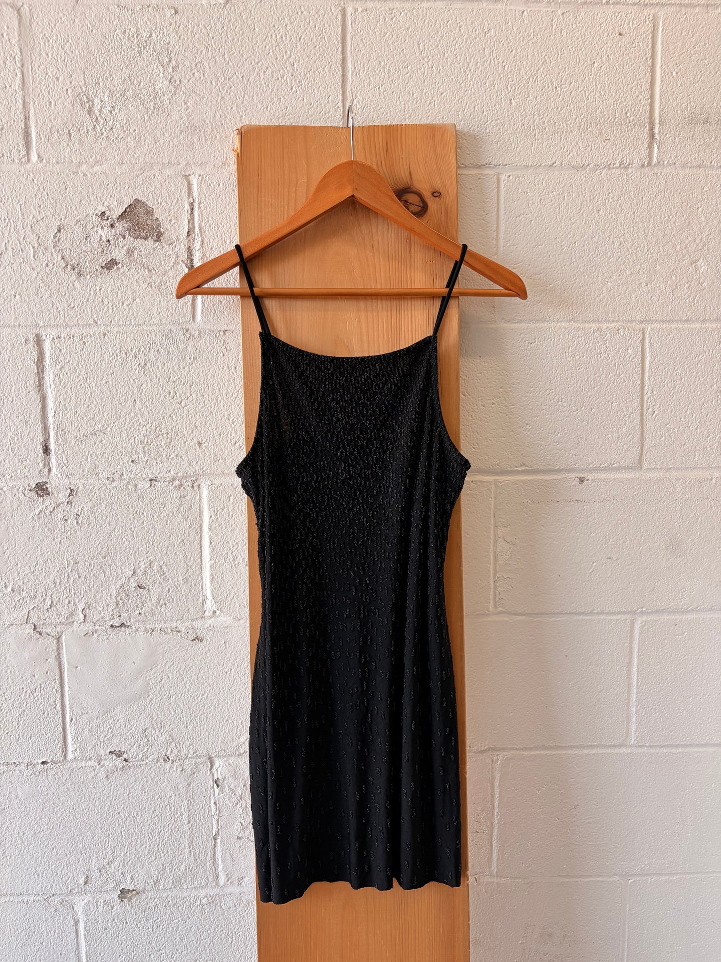 90’s Black Beaded Dress : 7/8