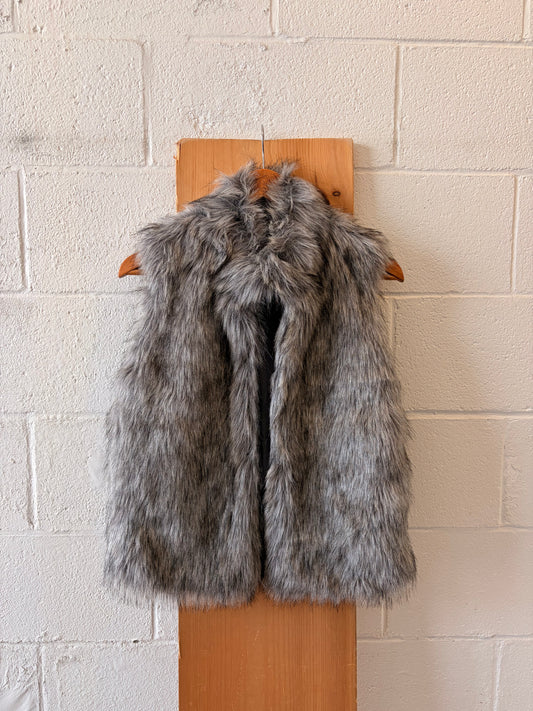 Gray Faux Fur Vest : S