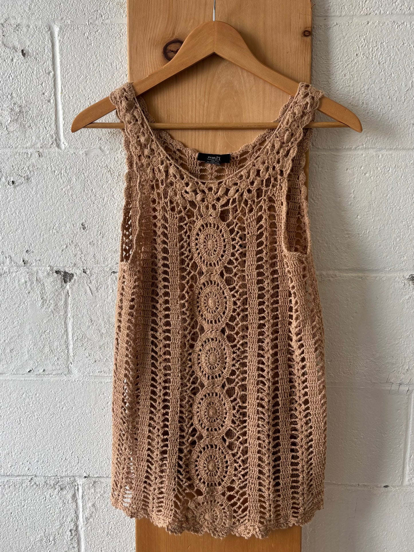Brown Crochet Tank : M