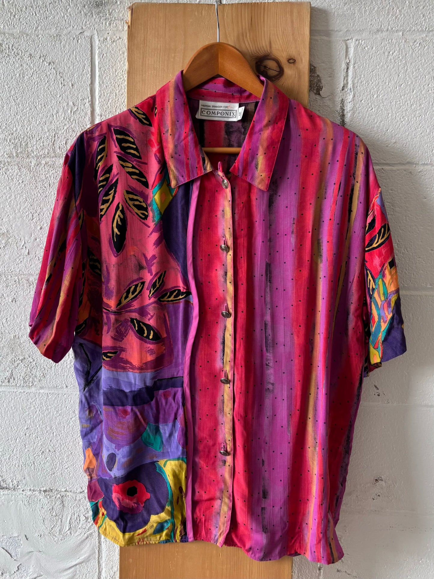 Vtg Colorful Abstract Button Down : 12