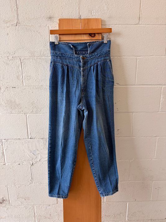 Vtg Pleated High Rise Jeans : 18