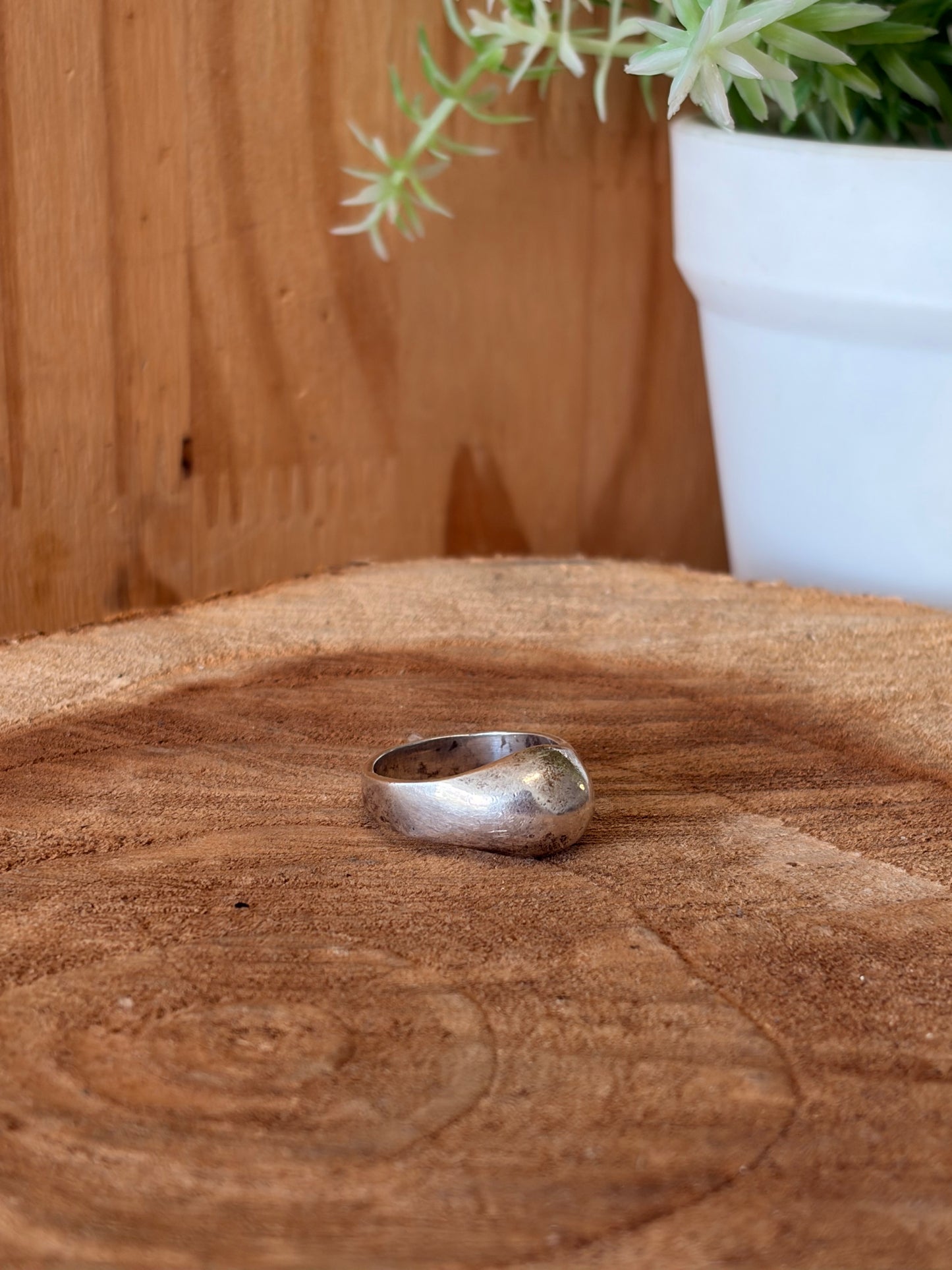 925 Mexico Silver Dome Ring : Size 7