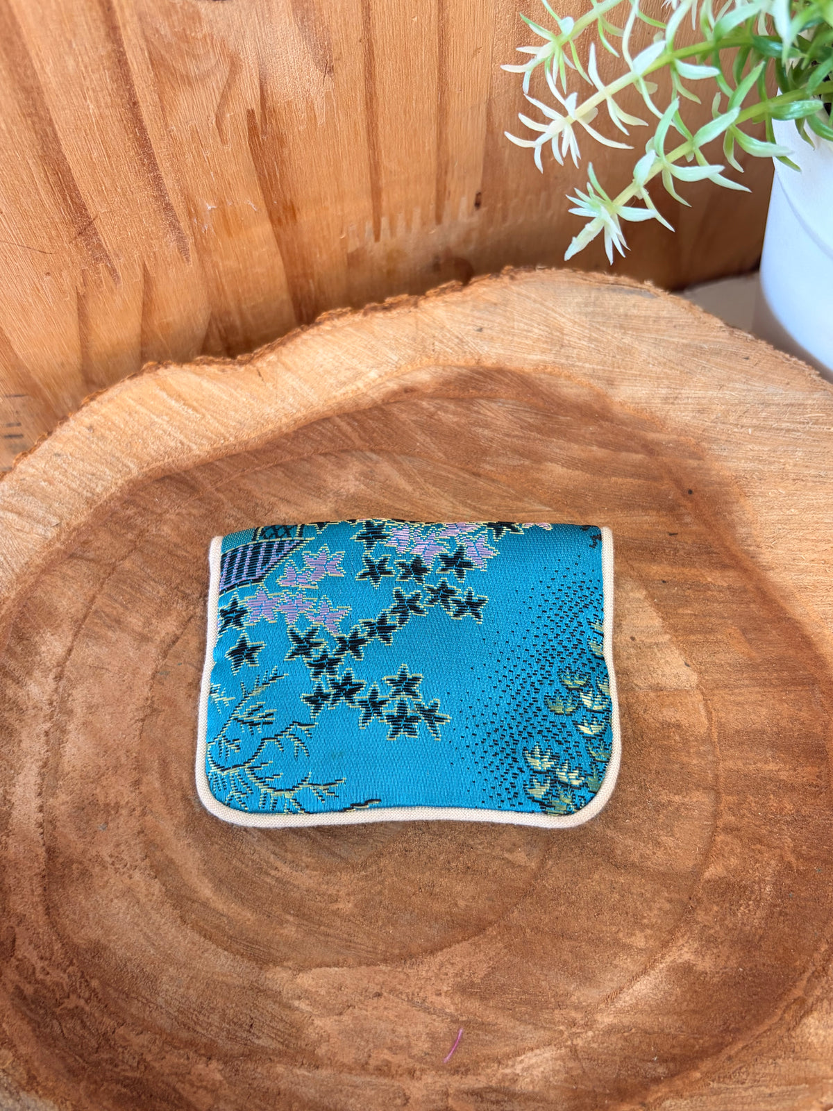 Little Turquoise Floral Pouch
