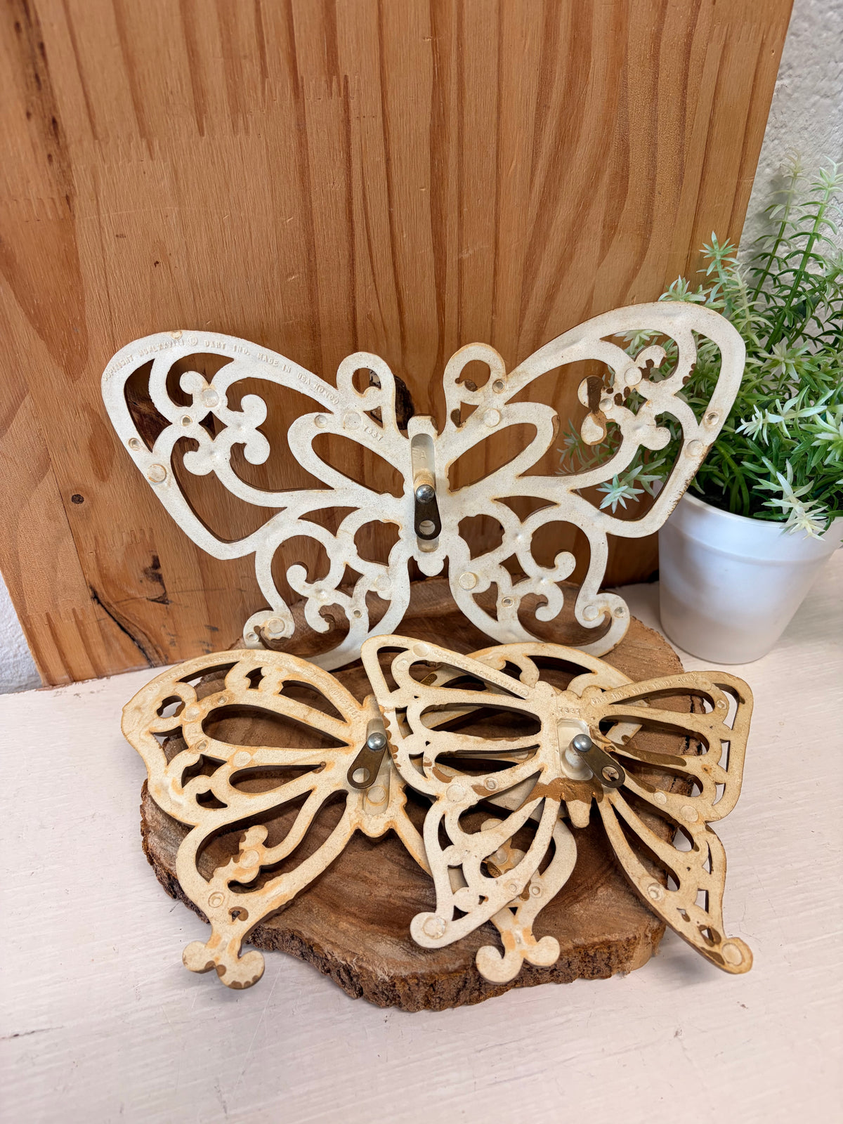 Vtg Butterfly Wall Hang Trio