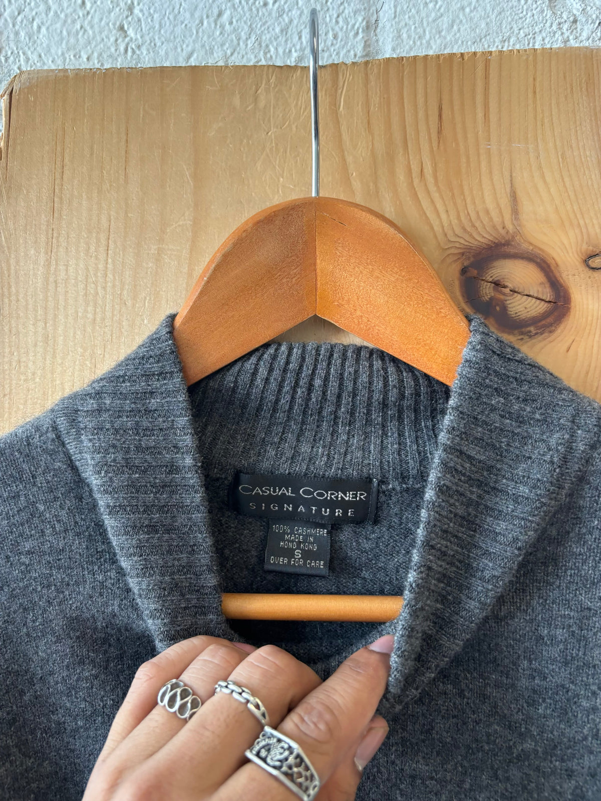 Vtg Gray 100% Cashmere Sweater : S