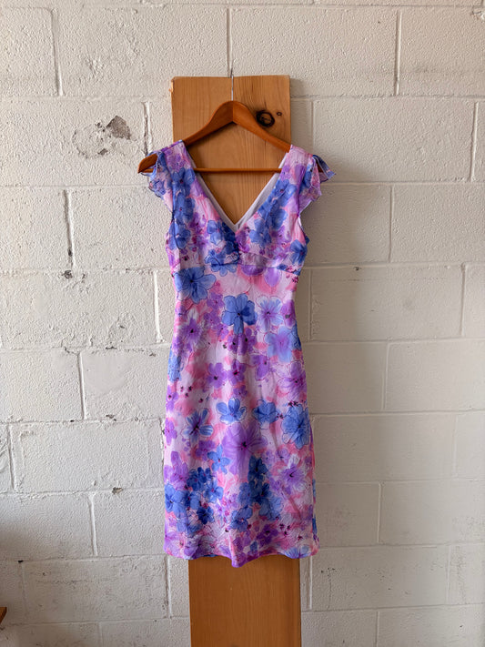 Vtg Floral Purple Dress : 5/6