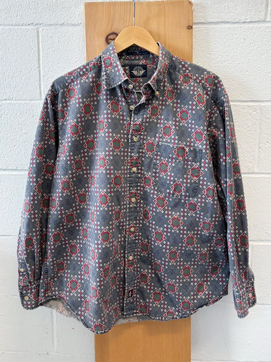 Vtg Printed Button Up: M