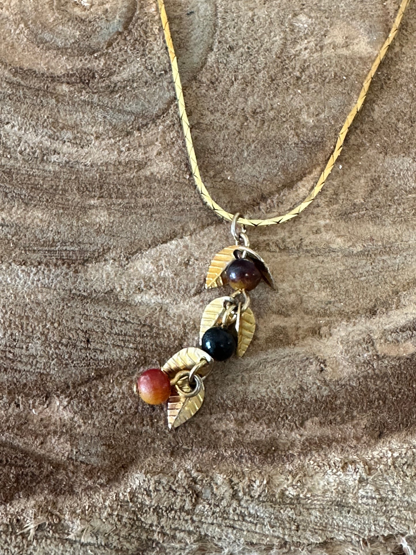 Delicate Beaded Leaves Necklace