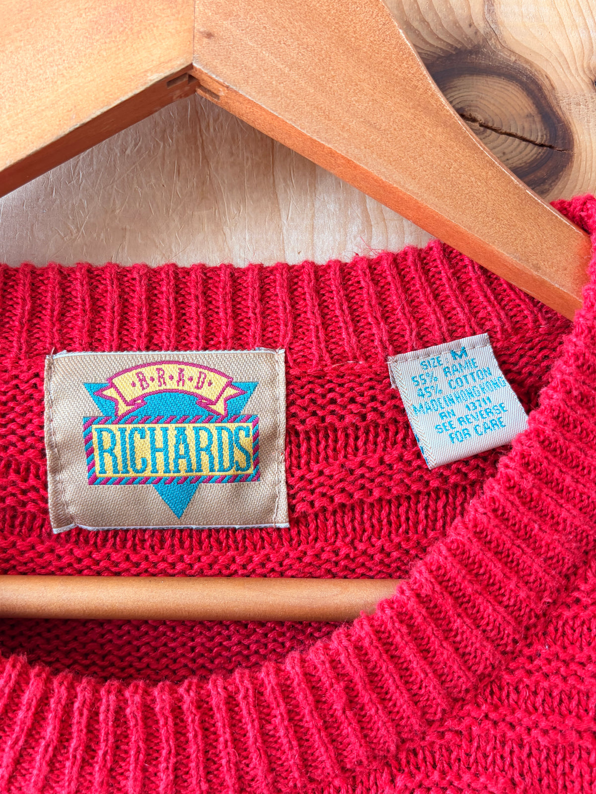 Vtg Classic Textured Red Sweater : M