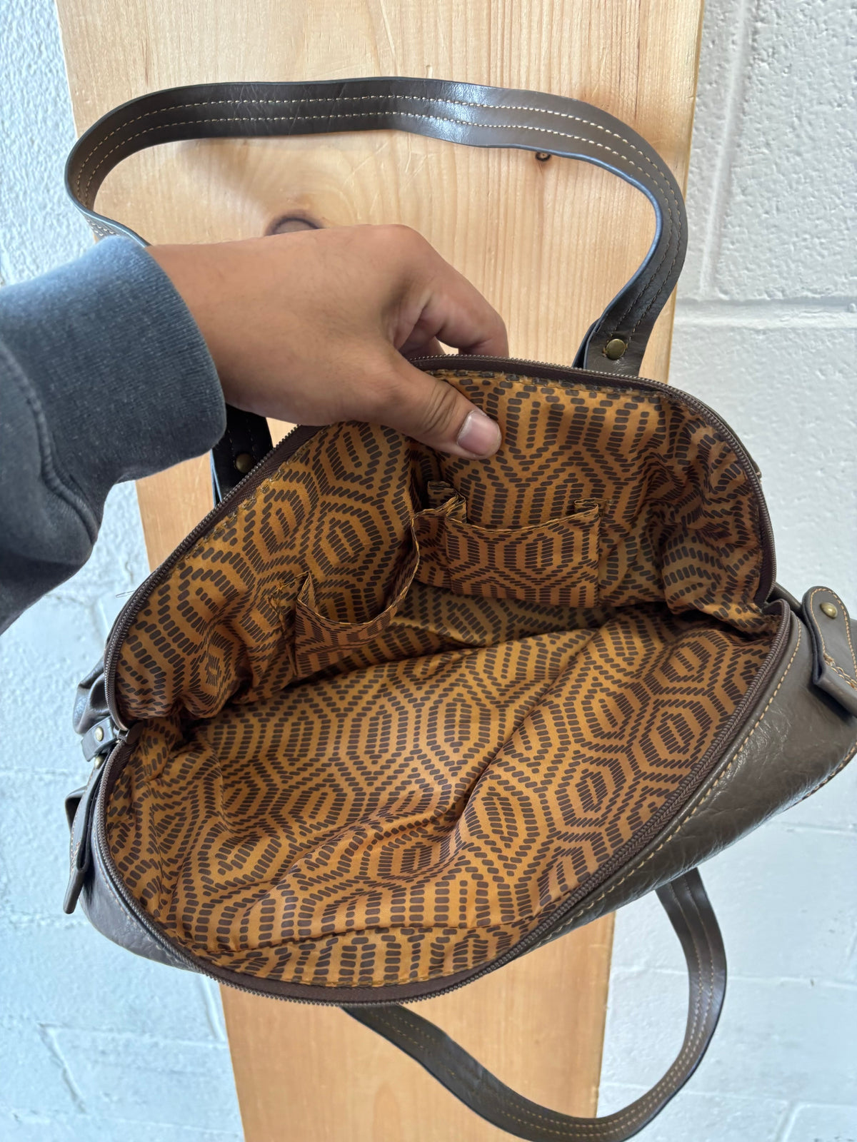 Faux Leather Shoulder Bag