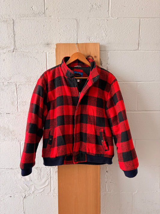 Vtg Horizon Buffalo Plaid Bomber Jacket : M
