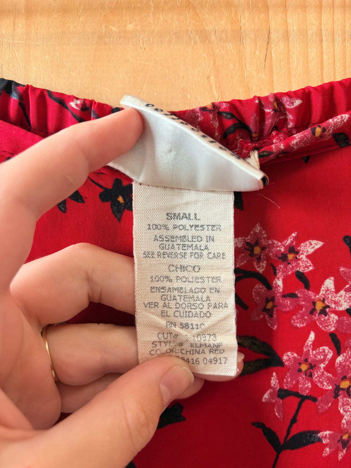 Vtg Red Cherry Blossom Skirt : S
